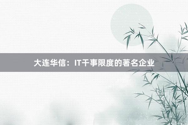 大连华信：IT干事限度的著名企业